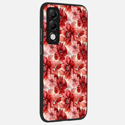  Crimson Love Petals back cover For Oppo K13x 5G slim fit glass case with vibrant aesthetic design