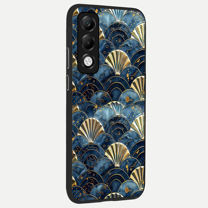  Golden Wave Luxe back cover For Oppo K13x 5G slim fit glass case with vibrant aesthetic design