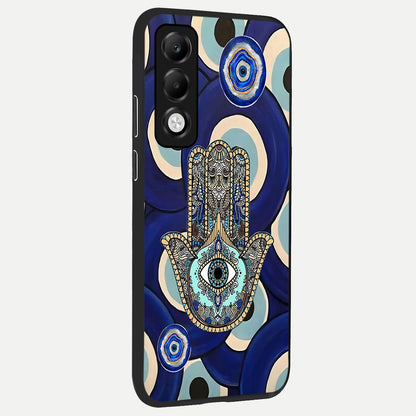  Hamsa Divine Guard back cover For Oppo K13x 5G slim fit glass case with vibrant aesthetic design