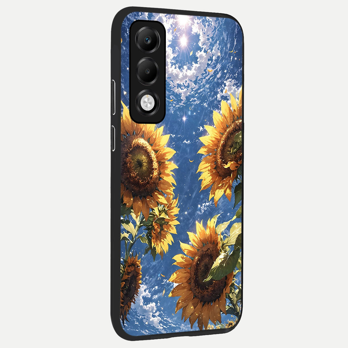  Heavenly Sunflower Rise back cover For Oppo K13x 5G slim fit glass case with vibrant aesthetic design