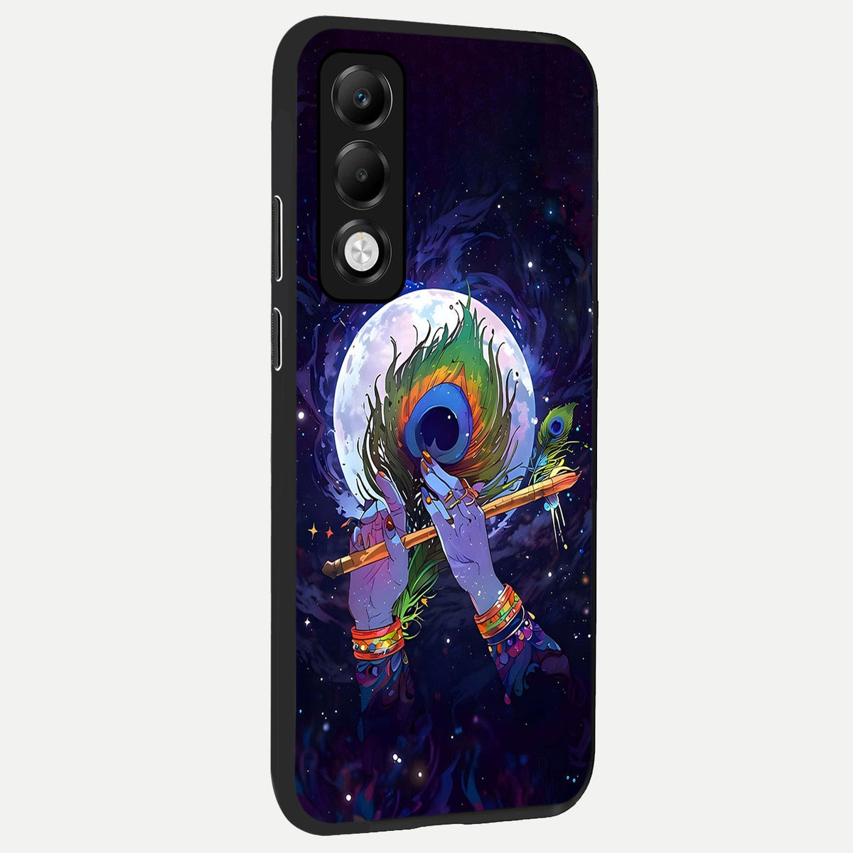  Krishna Hands Art back cover For Oppo K13x 5G slim fit glass case with vibrant aesthetic design