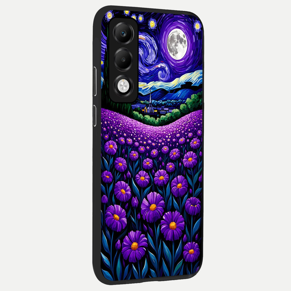  Lavender Moon Field back cover For Oppo K13x 5G slim fit glass case with vibrant aesthetic design