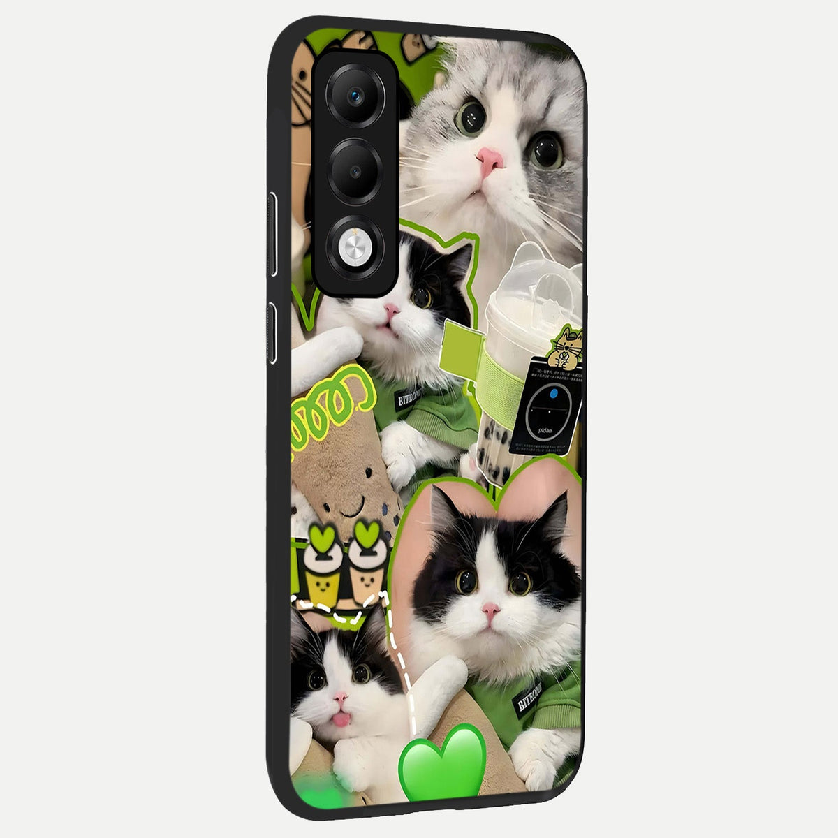 Matcha Cats Mood back cover For Oppo K13x 5G slim fit glass case with vibrant aesthetic design