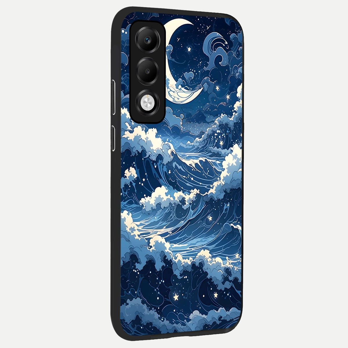  Ocean Moon Waves back cover For Oppo K13x 5G slim fit glass case with vibrant aesthetic design