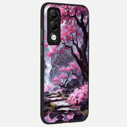  Pink Sunflower Glow back cover For Oppo K13x 5G slim fit glass case with vibrant aesthetic design