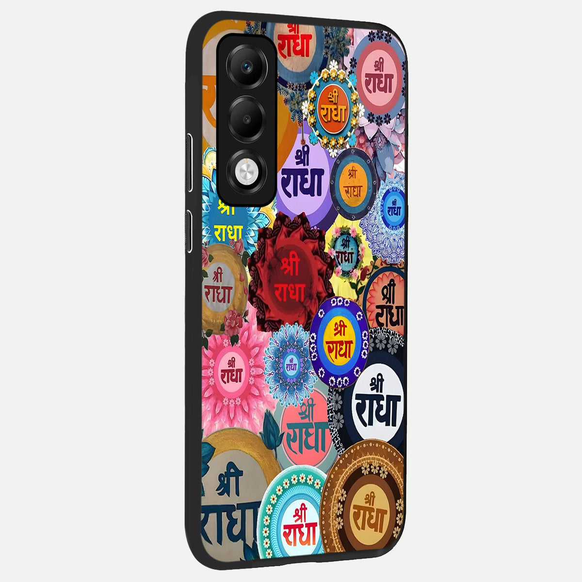  Radha Divine Bloom back cover For Oppo K13x 5G slim fit glass case with vibrant aesthetic design