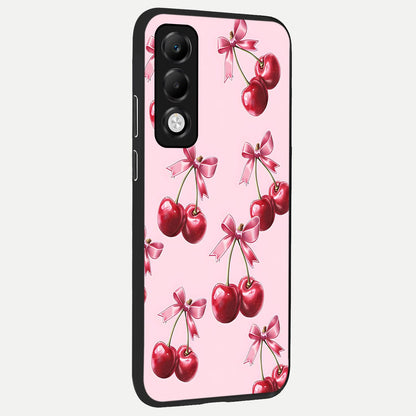  Red Cherries Pattern back cover For Oppo K13x 5G slim fit glass case with vibrant aesthetic design