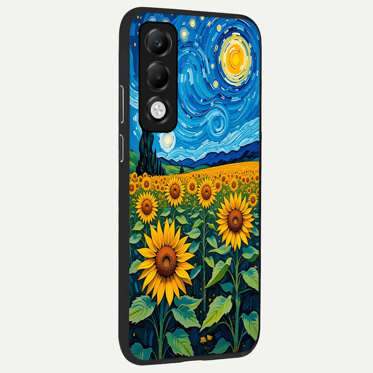  Starry Sunflower Dreams back cover For Oppo K13x 5G slim fit glass case with vibrant aesthetic design