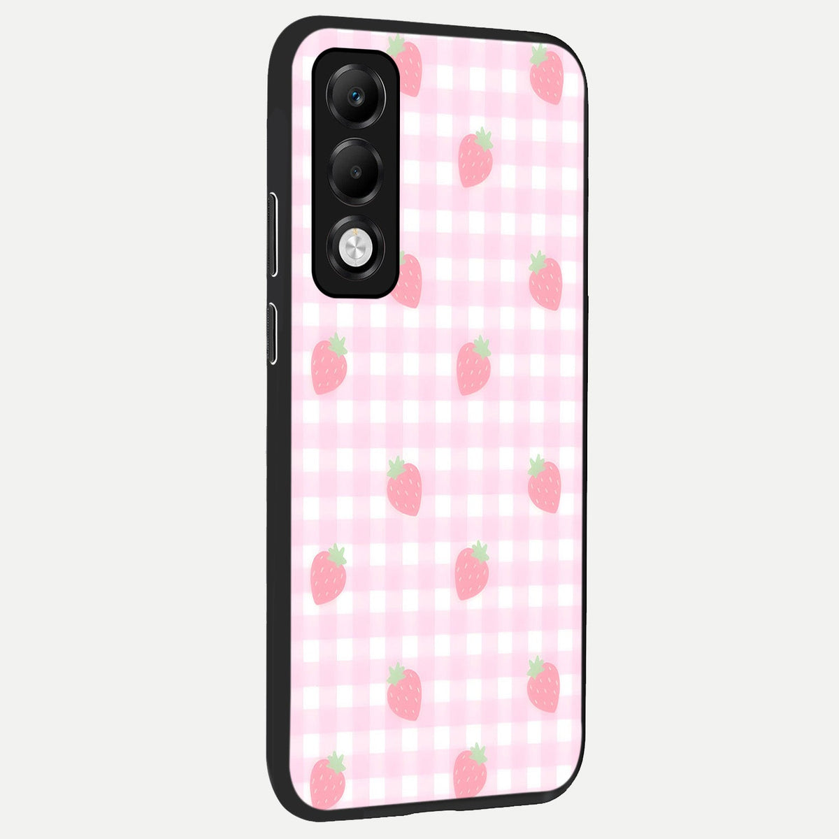  Strawberry Picnic Love back cover For Oppo K13x 5G slim fit glass case with vibrant aesthetic design