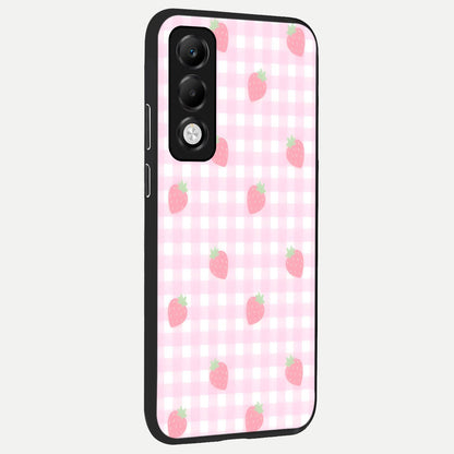  Strawberry Picnic Love back cover For Oppo K13x 5G slim fit glass case with vibrant aesthetic design