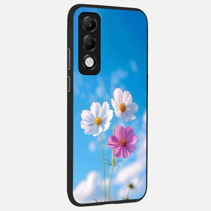  Tripple Flowers With Sky back cover For Oppo K13x 5G slim fit glass case with vibrant aesthetic design