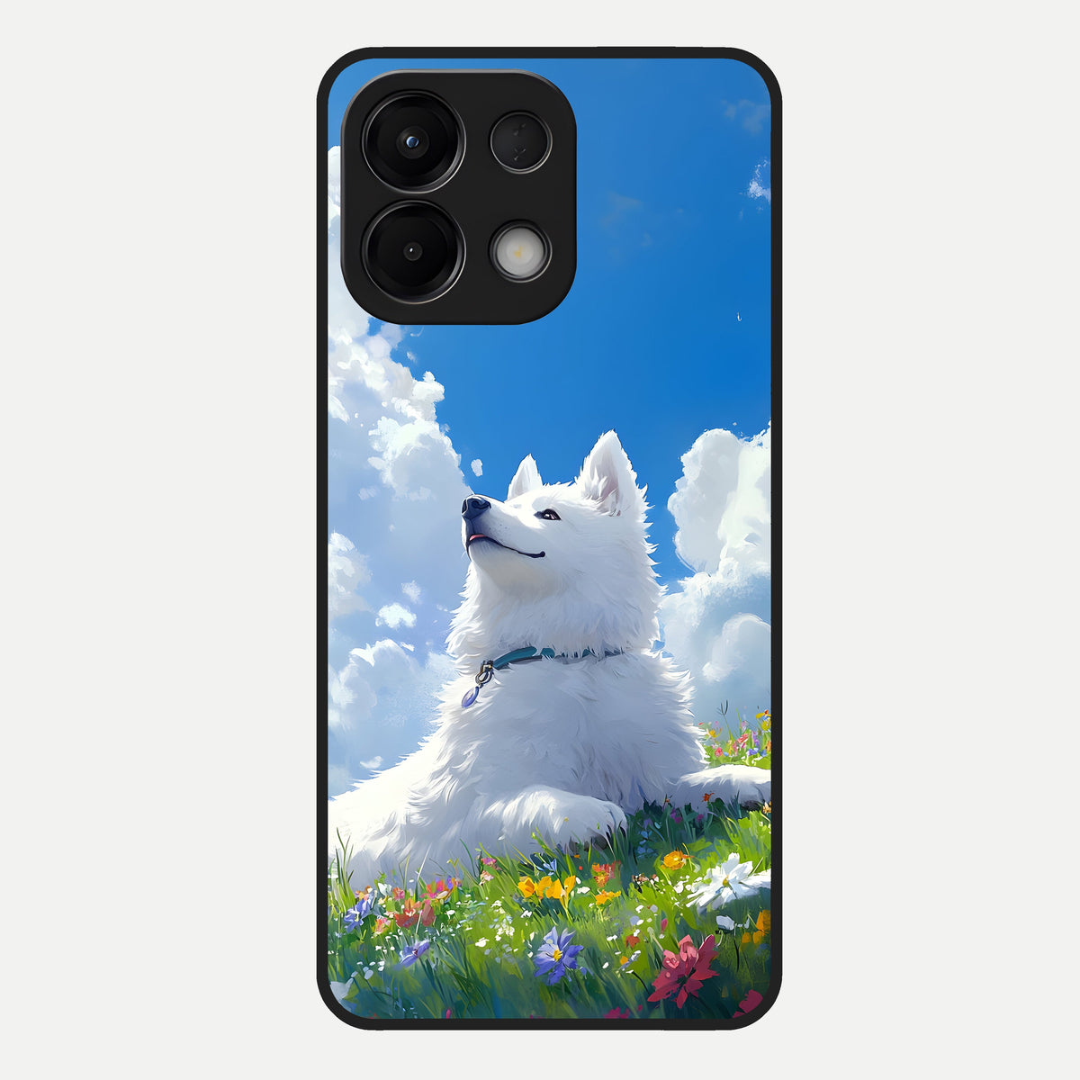  Blissful Cloud Pup Glass Case For Oppo K13 5G back cover – full design glossy printed glass finish