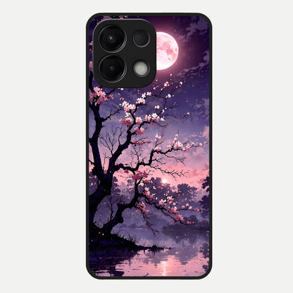 Blossom Pink Moon Glass Case For Oppo K13 5G back cover – full design glossy printed glass finish