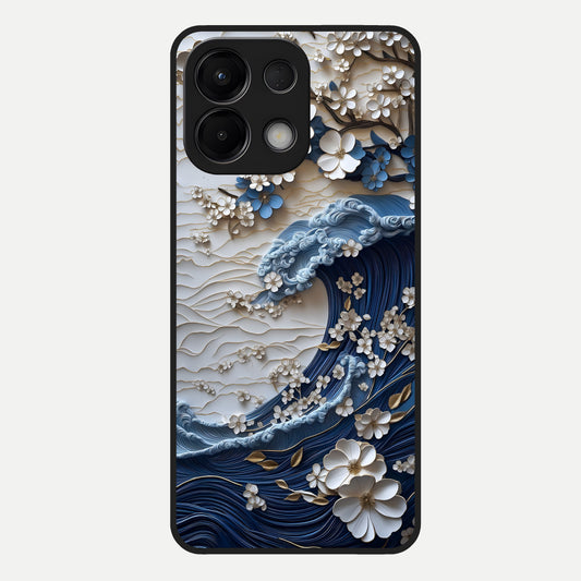  Blossom Wave Art Glass Case For Oppo K13 5G back cover – full design glossy printed glass finish