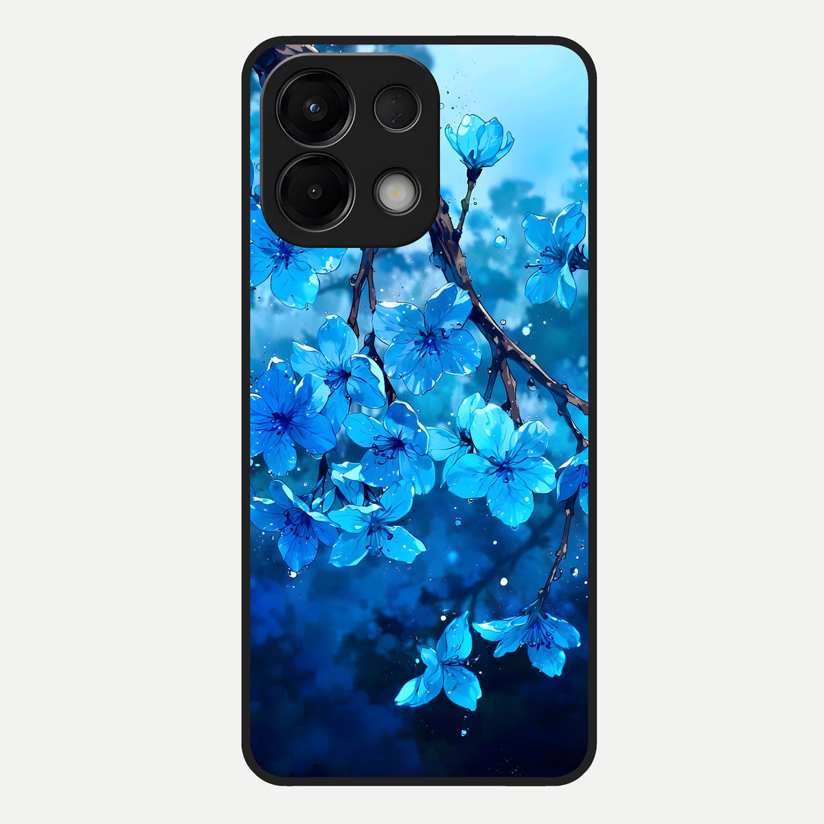  Blue Blossoms Branch Glass Case For Oppo K13 5G back cover – full design glossy printed glass finish