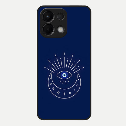  Blue Evil Eye Glass Case For Oppo K13 5G back cover – full design glossy printed glass finish