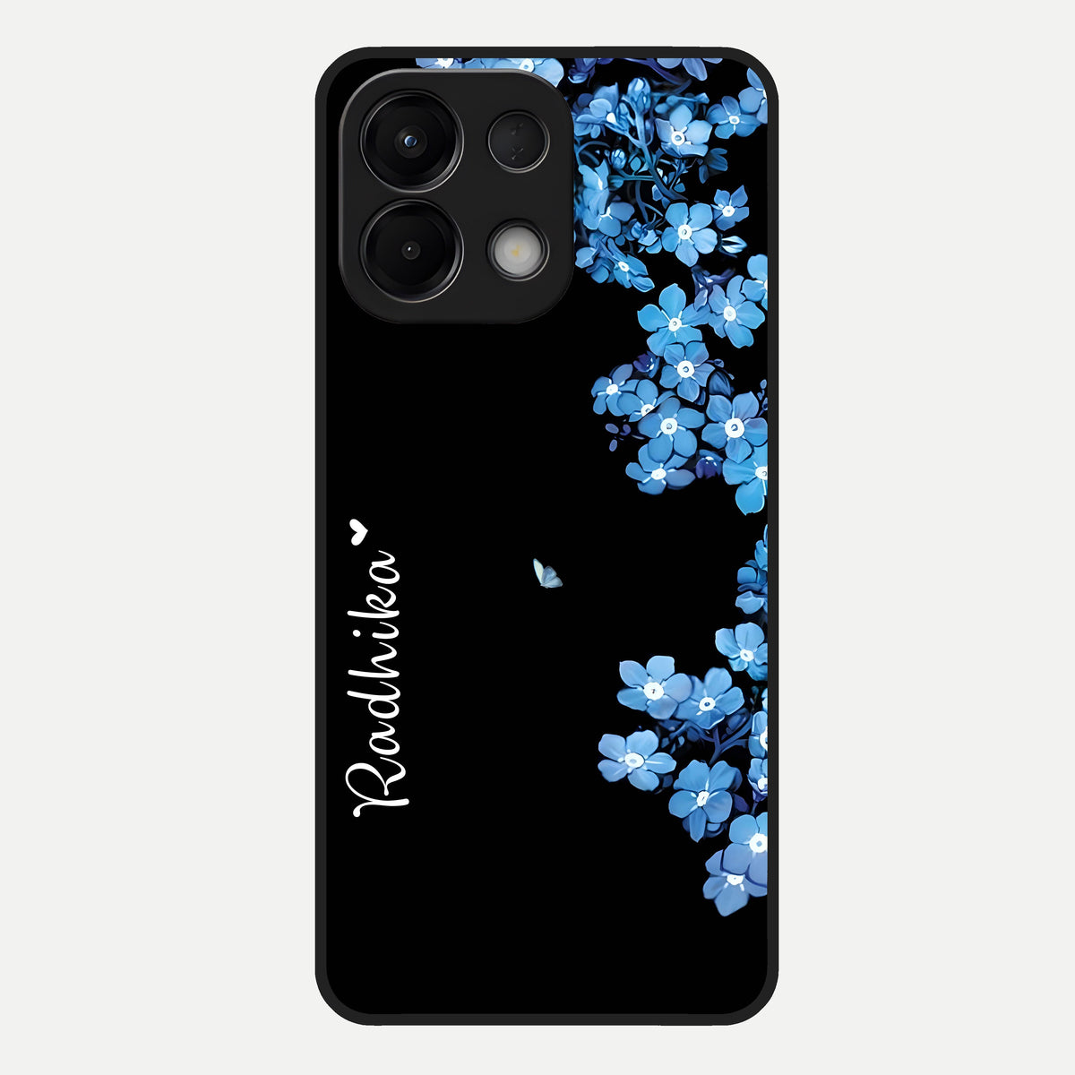  Blue Petal Dream Custom Name Glass Case For Oppo K13 5G back cover – full design glossy printed glass finish