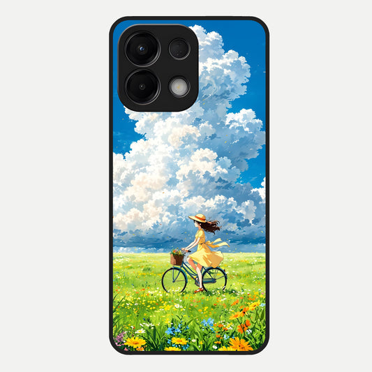  Breezy Meadow Ride Glass Case For Oppo K13 5G back cover – full design glossy printed glass finish
