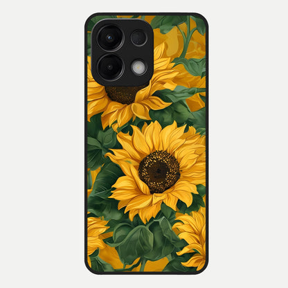  Bright Sunflower Bloom Glass Case For Oppo K13 5G back cover – full design glossy printed glass finish