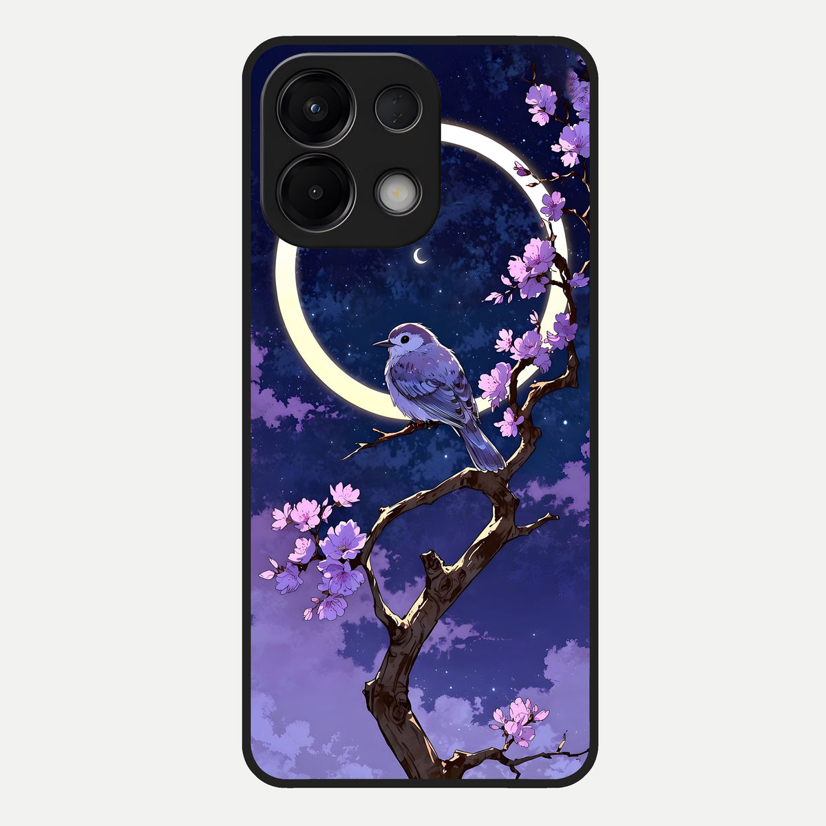  Celestial Bird Blossom Glass Case For Oppo K13 5G back cover – full design glossy printed glass finish
