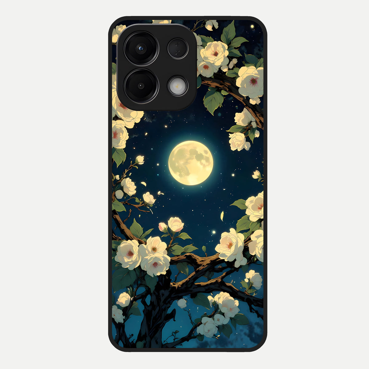  Celestial Moon And Flower Glass Case For Oppo K13 5G back cover – full design glossy printed glass finish