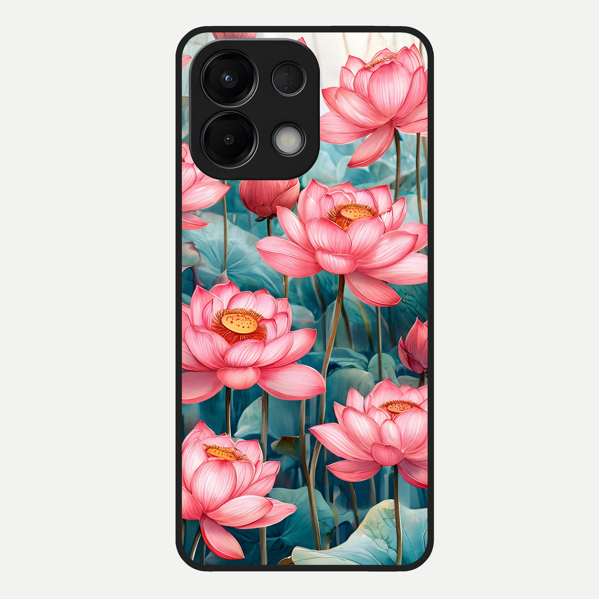  Celestial Pink Lotus Glass Case For Oppo K13 5G back cover – full design glossy printed glass finish
