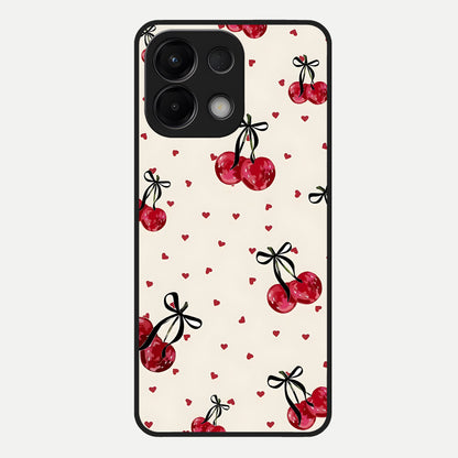  Cherry Heart Bow Glass Case For Oppo K13 5G back cover – full design glossy printed glass finish