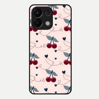  Cherry Heart Line Glass Case For Oppo K13 5G back cover – full design glossy printed glass finish