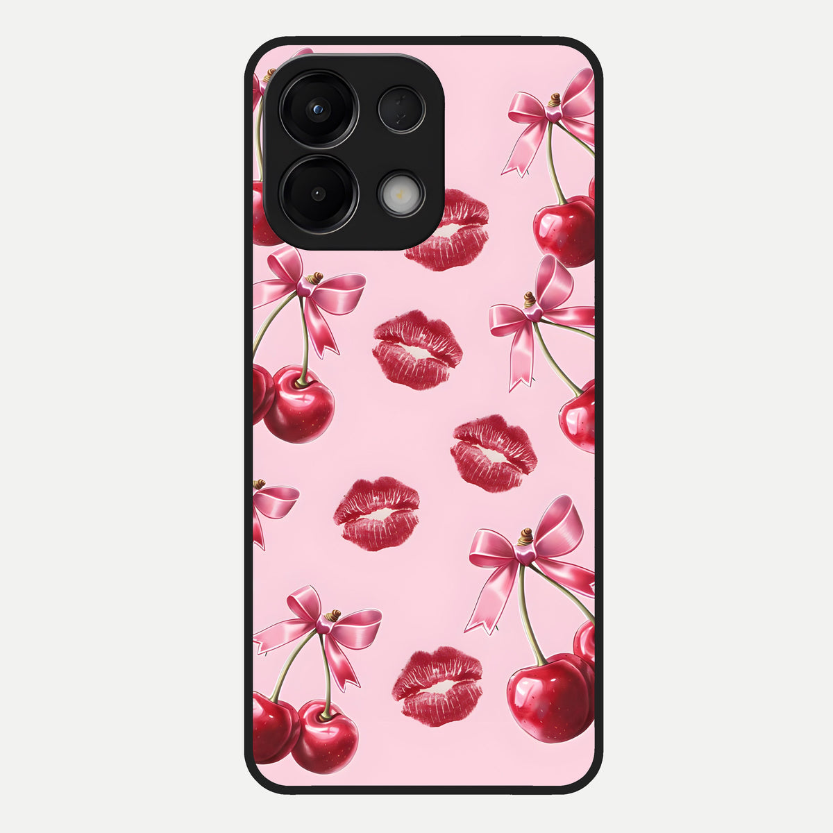  Cherry With Lips Glass Case For Oppo K13 5G back cover – full design glossy printed glass finish