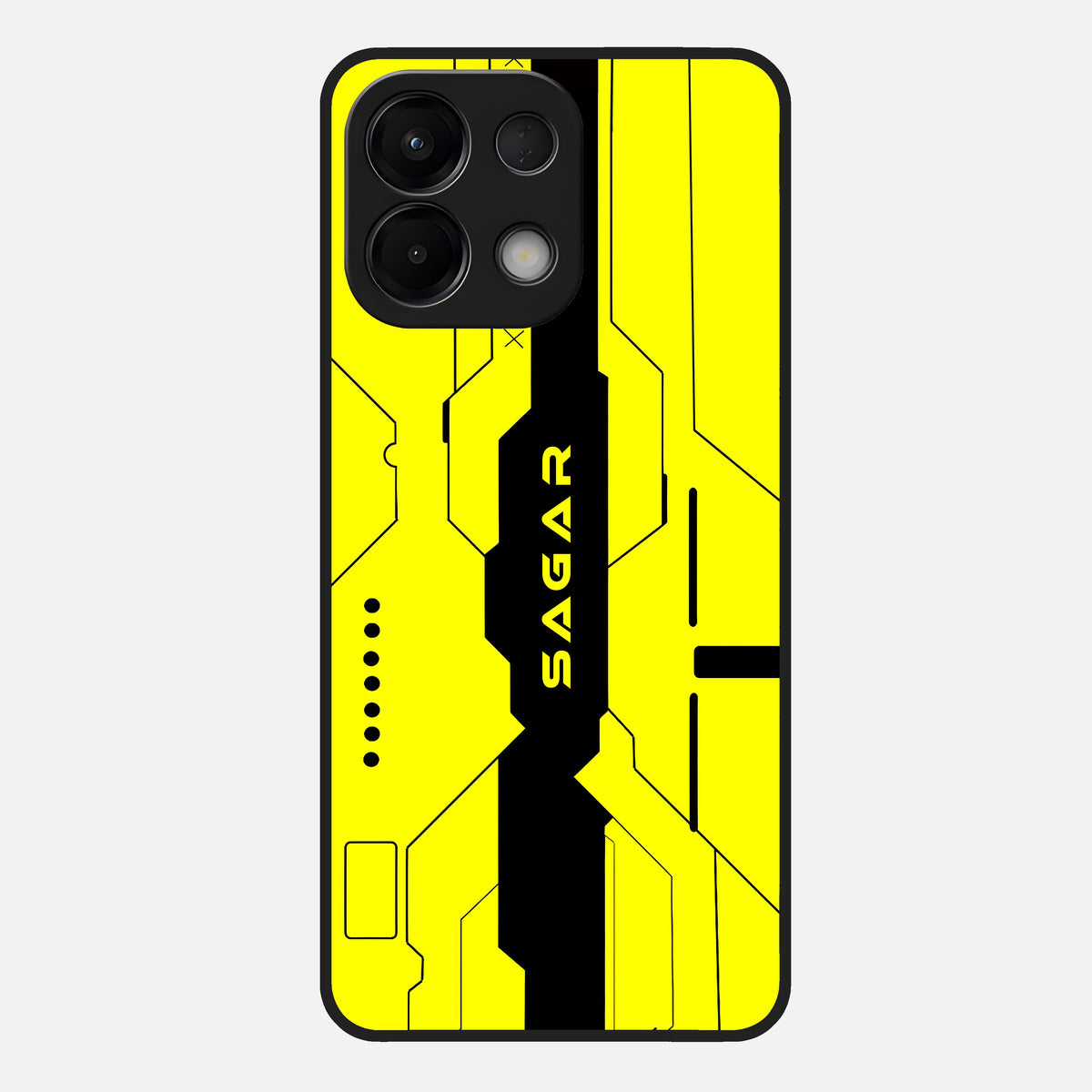  Circuit CYBERPUNK Custom Name Glass Case For Oppo K13 5G back cover – full design glossy printed glass finish