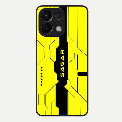  Circuit CYBERPUNK Custom Name Glass Case For Oppo K13 5G back cover – full design glossy printed glass finish