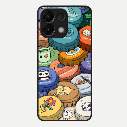  Coins Patterns Glass Case For Oppo K13 5G back cover – full design glossy printed glass finish