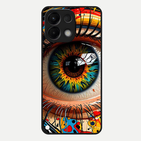  Colorful Eye Glass Case For Oppo K13 5G back cover – full design glossy printed glass finish