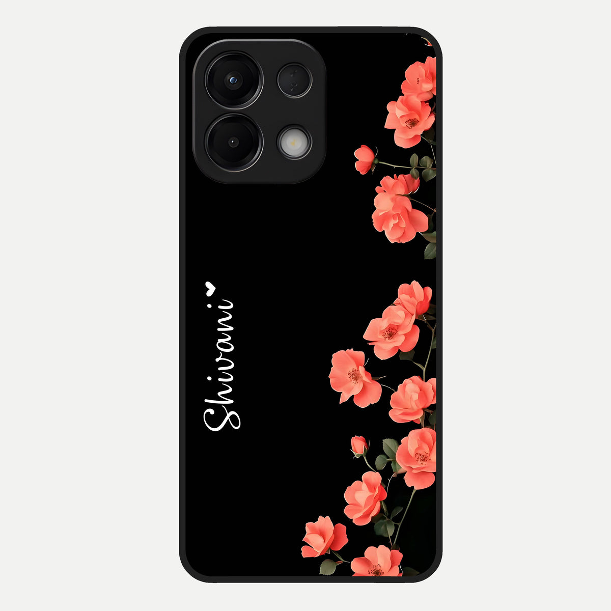 Crimson Bloom Grace Custom Name Glass Case For Oppo K13 5G back cover – full design glossy printed glass finish