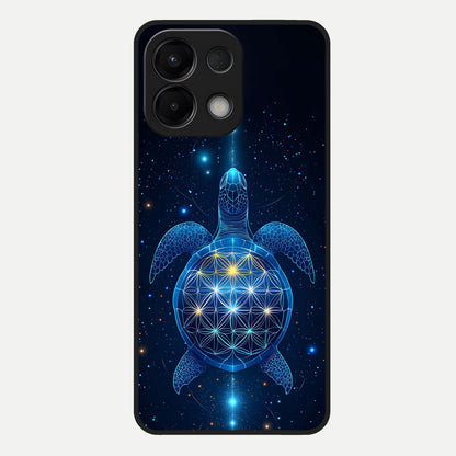  Crimson Blue Turtle Glass Case For Oppo K13 5G back cover – full design glossy printed glass finish