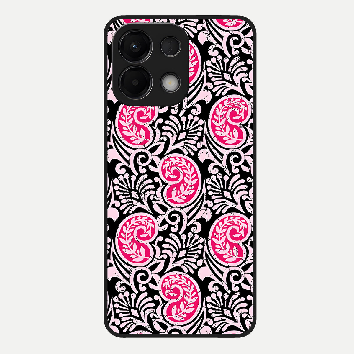 Crimson Paisley Charm Glass Case For Oppo K13 5G back cover – full design glossy printed glass finish