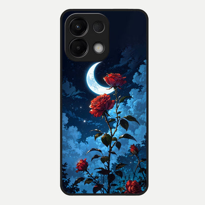  Crimson Rose Moon Glass Case For Oppo K13 5G back cover – full design glossy printed glass finish