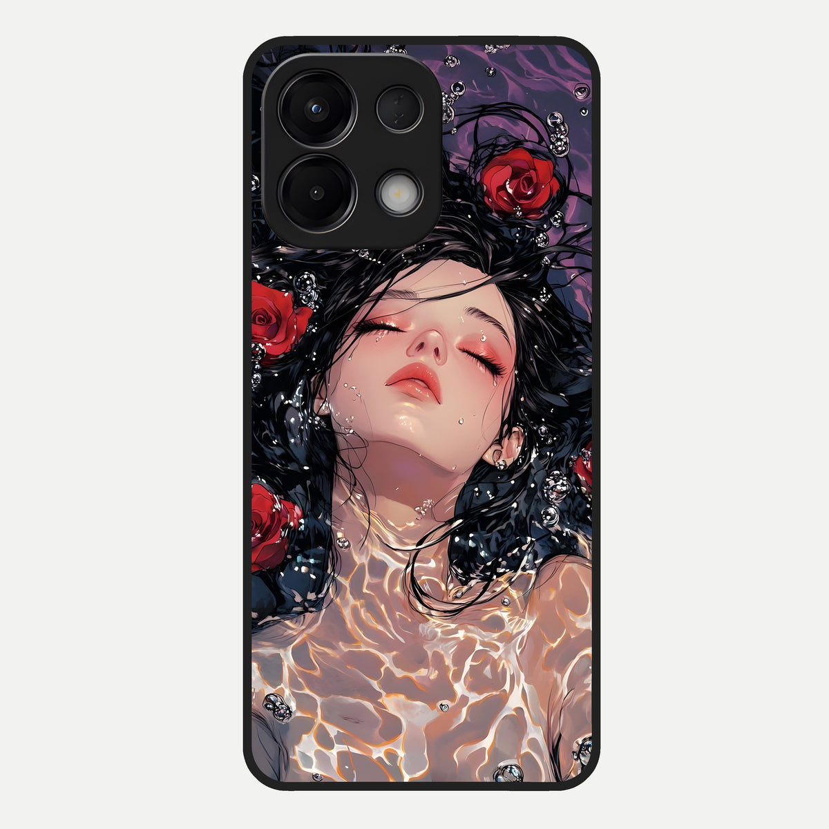  Crimson Rose Serenity Glass Case For Oppo K13 5G back cover – full design glossy printed glass finish
