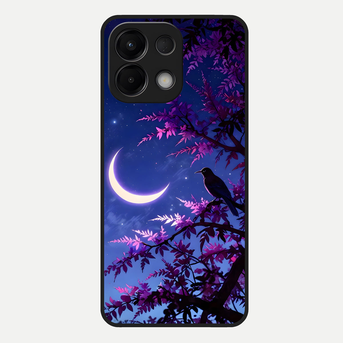  Crow And Moon Scenery Glass Case For Oppo K13 5G back cover – full design glossy printed glass finish