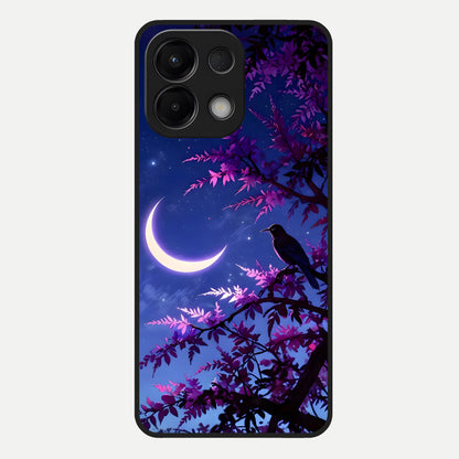  Crow And Moon Scenery Glass Case For Oppo K13 5G back cover – full design glossy printed glass finish