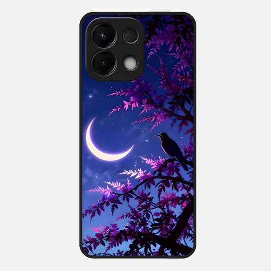  Crow And Moon Scenery Glass Case For Oppo K13 5G back cover – full design glossy printed glass finish