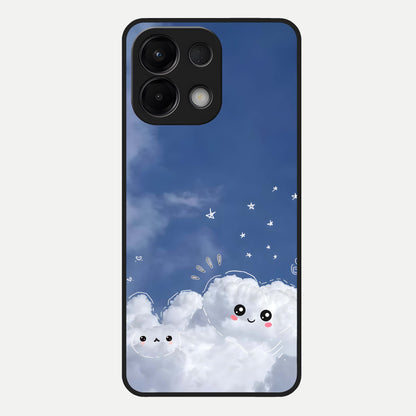  Cute Blossom Cloud Glass Case For Oppo K13 5G back cover – full design glossy printed glass finish
