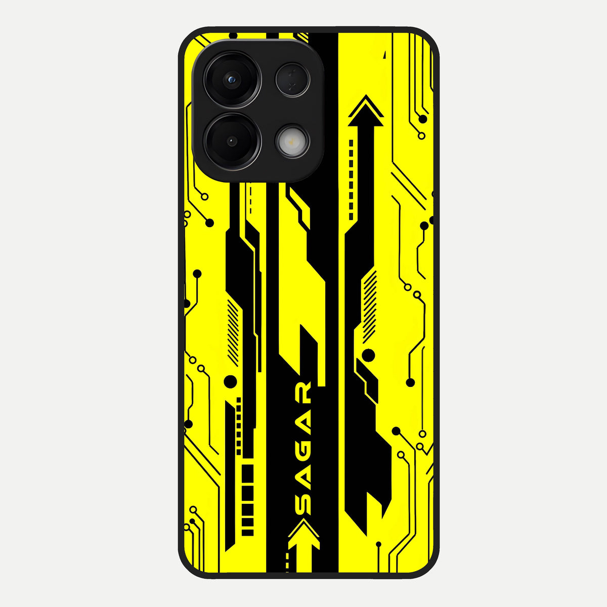  Electric Pulse CYBERPUNK Custom Name Glass Case For Oppo K13 5G back cover – full design glossy printed glass finish