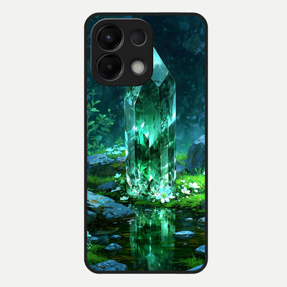  Emerald Light Crystal Glass Case For Oppo K13 5G back cover – full design glossy printed glass finish