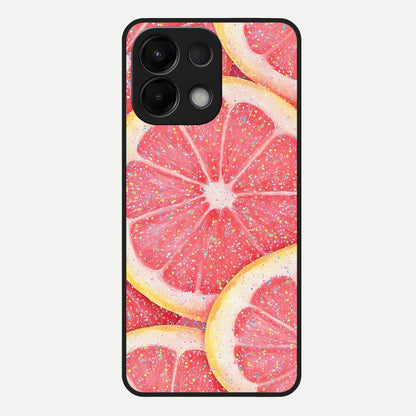 Glitter Grapefruit Glass Case For Oppo K13 5G back cover – full design glossy printed glass finish
