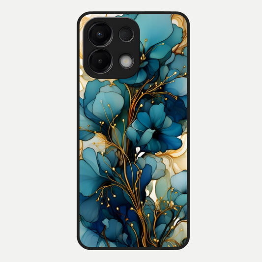  Golden Bloom Symphony Glass Case For Oppo K13 5G back cover – full design glossy printed glass finish