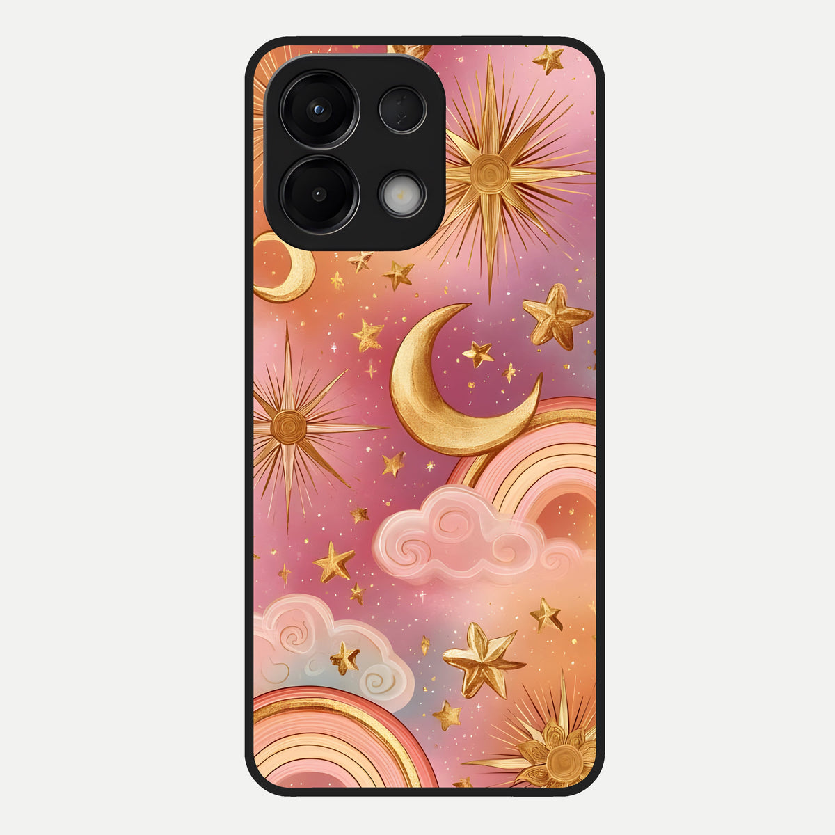  Golden Celestial Dreams Glass Case For Oppo K13 5G back cover – full design glossy printed glass finish