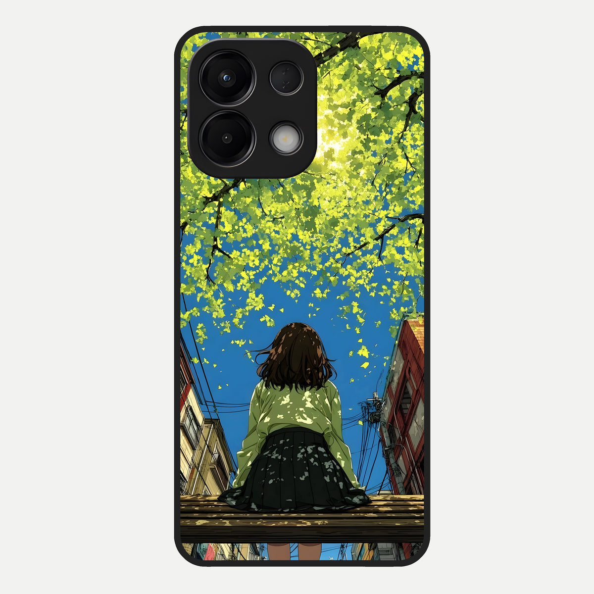  Golden Leaves Glow Glass Case For Oppo K13 5G back cover – full design glossy printed glass finish