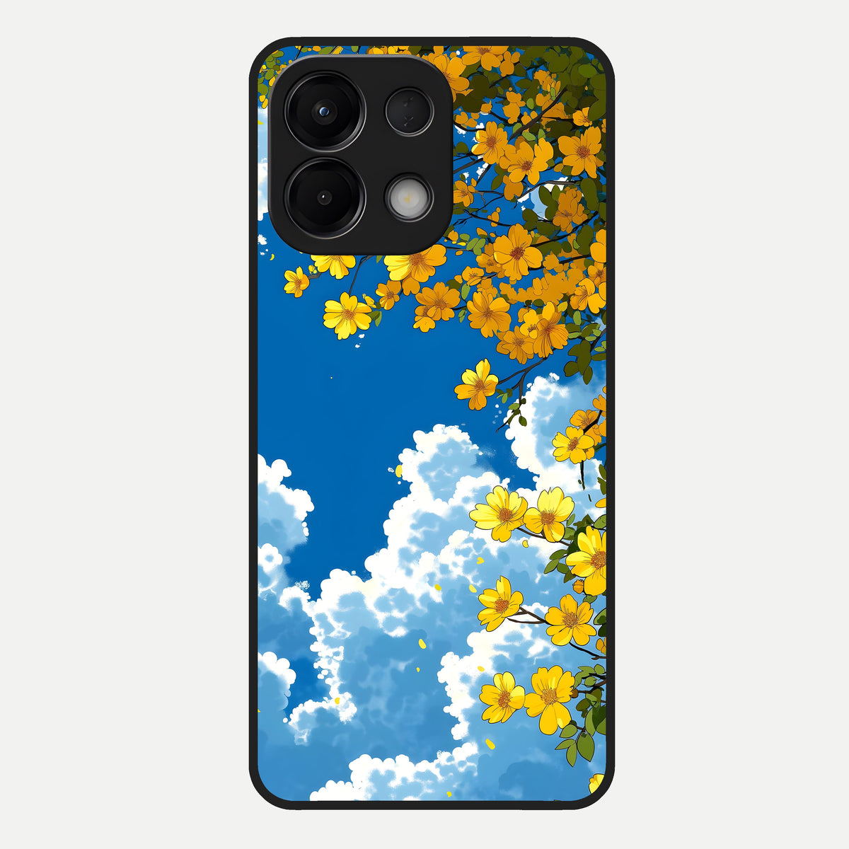  Golden Petal Sky Glass Case For Oppo K13 5G back cover – full design glossy printed glass finish