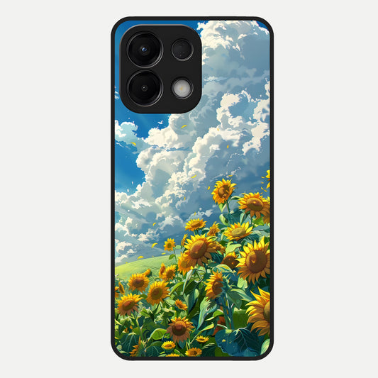  Golden Sun Glory Glass Case For Oppo K13 5G back cover – full design glossy printed glass finish